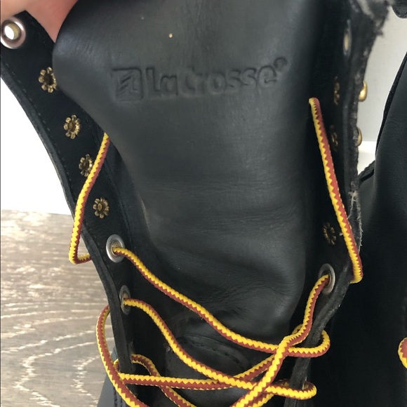 NEW LaCrosse Black Lace up Boots Vibram sole Sz 10 main image 6